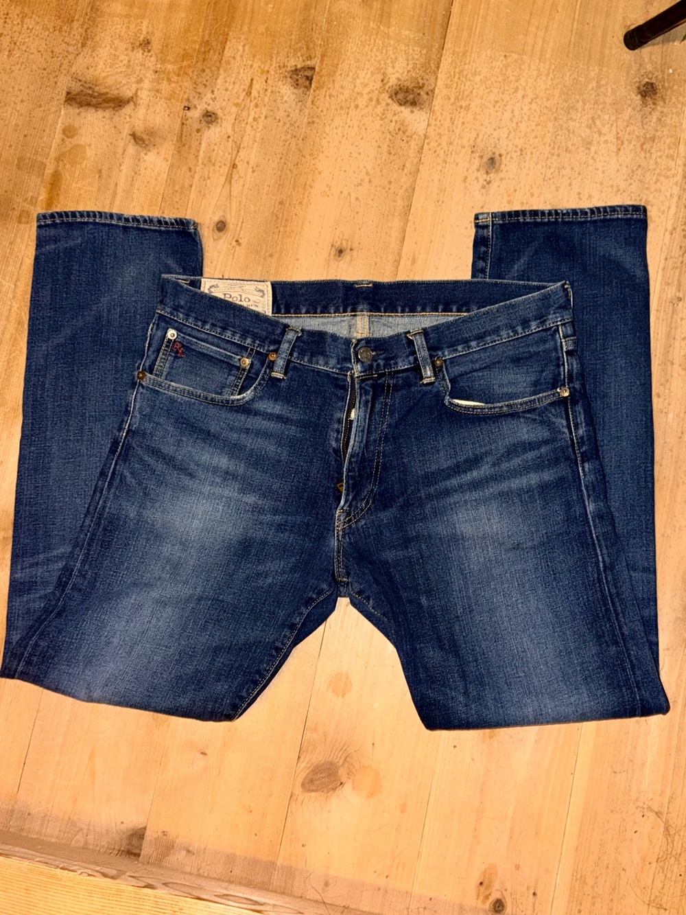 Polo by Ralph Lauren Men's Slim Straight Jeans in Dark Blue Denim 36x32